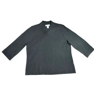 Vintage Sag Harbor Black V-neck 3/4 sleeve sweater